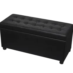 vidaXL - Opberg Hocker - Zwart - Kunstleer Clearance