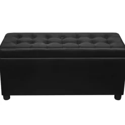 vidaXL - Opberg Hocker - Zwart - Kunstleer Clearance