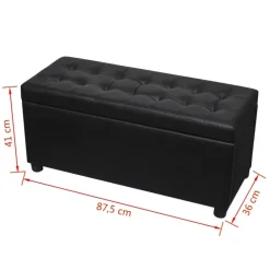 vidaXL - Opberg Hocker - Zwart - Kunstleer Clearance