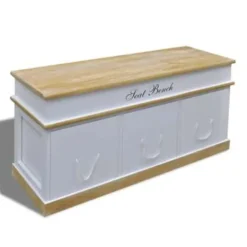 vidaXL - Opbergbank - Wit - Hout Sale