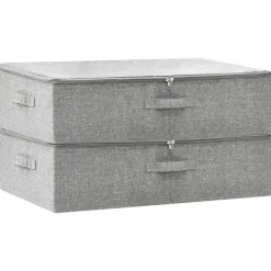 vidaXL - Opbergbox Opbergboxen - Grijs - Stof - 2 stuks New