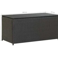 vidaXL - Opbergcontainer Voor Buiten - Zwart - Poly rattan - 100 x 50 x 50 cm Clearance