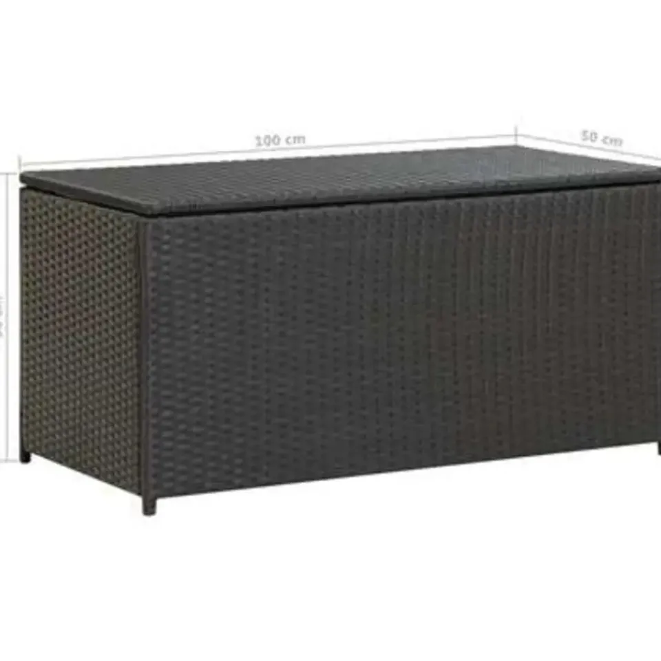 vidaXL - Opbergcontainer Voor Buiten - Zwart - Poly rattan - 100 x 50 x 50 cm Clearance