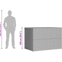 vidaXL - Opbergcontainer Voor Buiten - Zwart - Poly rattan Clearance