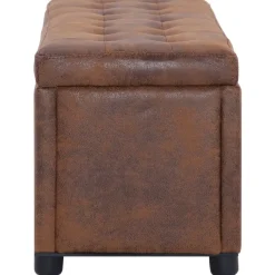 vidaXL - Opberghocker - Bruin - Kunstleer Online