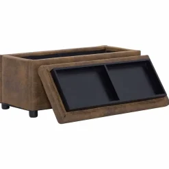 vidaXL - Opberghocker - Bruin - Kunstleer Online