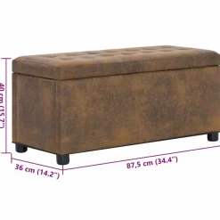 vidaXL - Opberghocker - Bruin - Kunstleer Online