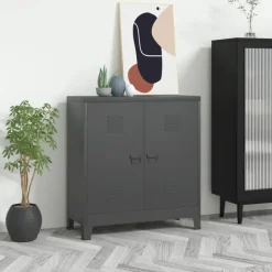 vidaXL - Opbergkast - Antraciet - Staal Outlet