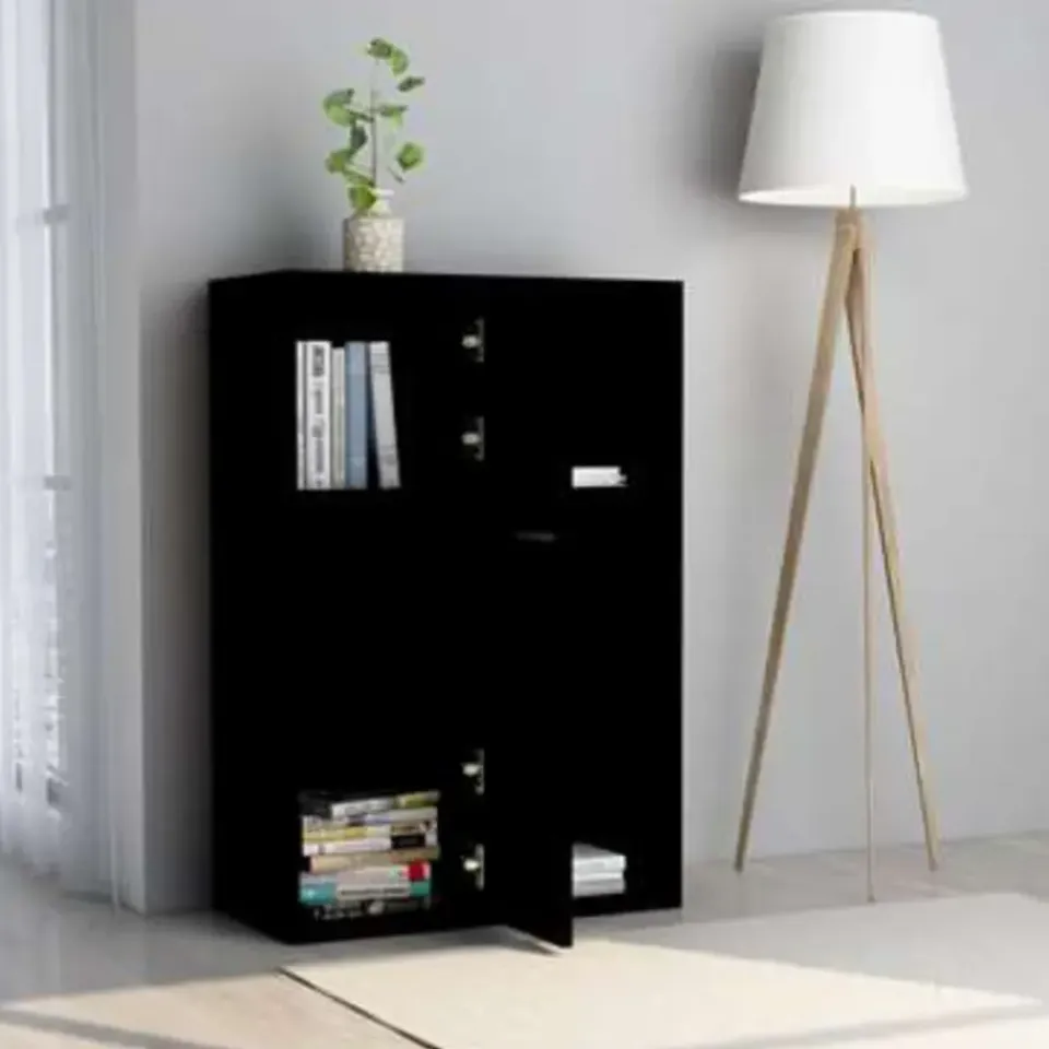 vidaXL - Opbergkast - Zwart - Bewerkt hout Clearance