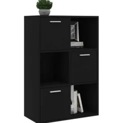 vidaXL - Opbergkast - Zwart - Bewerkt hout Clearance