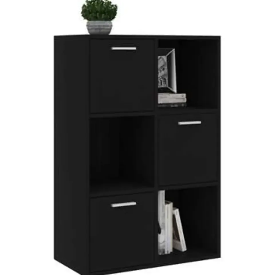 vidaXL - Opbergkast - Zwart - Bewerkt hout Clearance