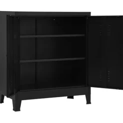 vidaXL - Opbergkast - Zwart - Staal Clearance