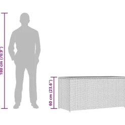 vidaXL - Opbergkist - Grijs - Poly rattan Sale