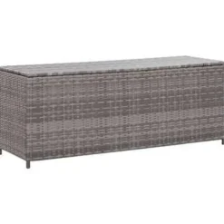 vidaXL - Opbergkist - Grijs - Poly rattan Sale