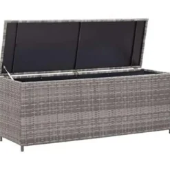 vidaXL - Opbergkist - Grijs - Poly rattan Sale