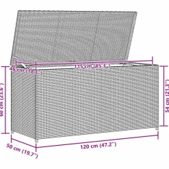 vidaXL - Opbergkist - Zwart - Poly rattan Hot