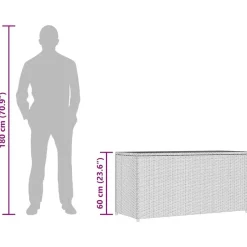 vidaXL - Opbergkist - Zwart - Poly rattan Hot