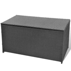 vidaXL - Opbergkist - Zwart - Poly rattan Hot