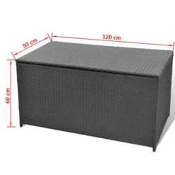 vidaXL - Opbergkist - Zwart - Poly rattan Hot