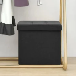 vidaXL - Opbergkruk - Zwart - Stof Outlet