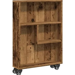 vidaXL - Opbergtrolley smal - Oud hout - Bewerkt hout - 48x13x68 cm Clearance