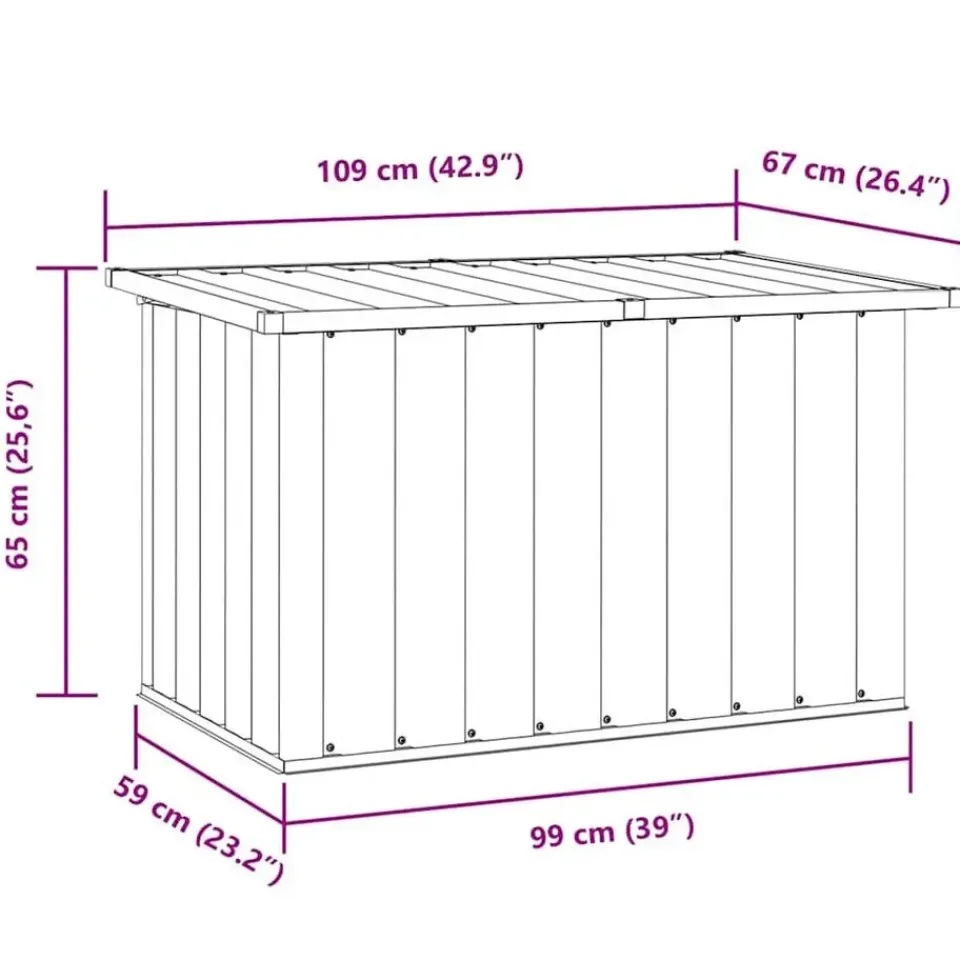 vidaXL - Opslagkist - Antraciet - Staal - 109 x 67 x 65 cm Online
