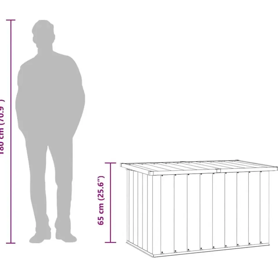 vidaXL - Opslagkist - Antraciet - Staal - 109 x 67 x 65 cm Online