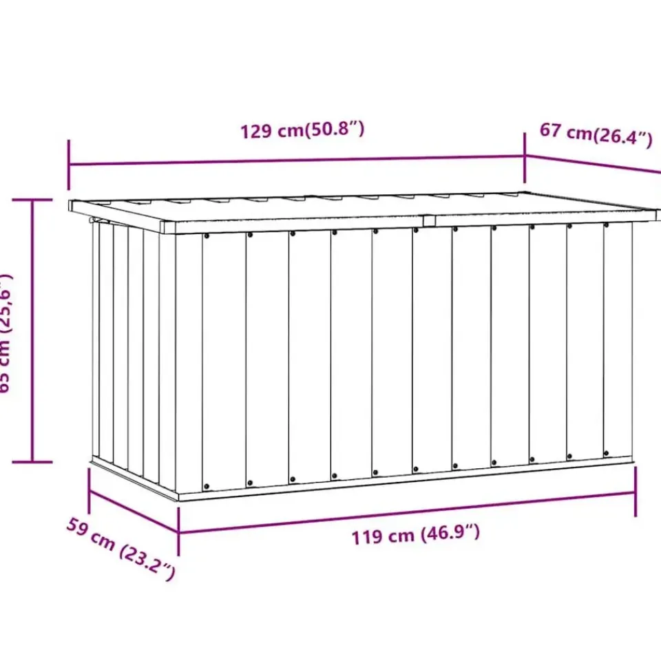 vidaXL - Opslagkist - Antraciet - Staal - 129 x 67 x 65 cm Discount