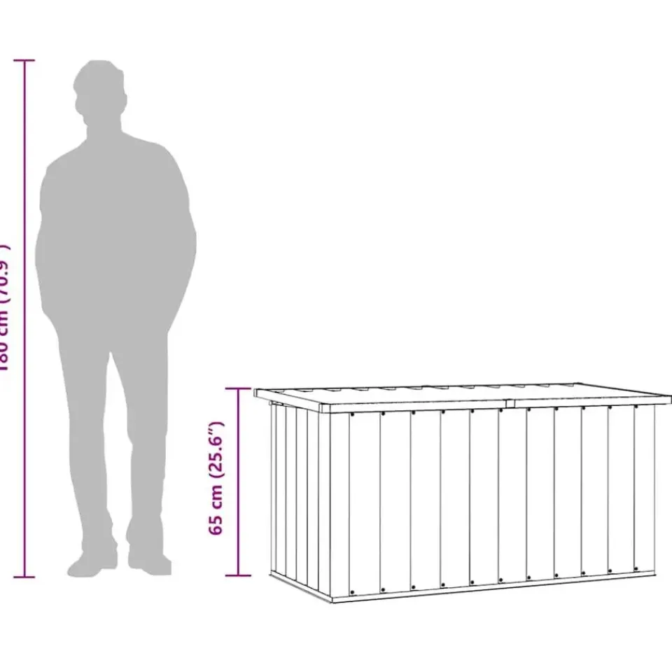 vidaXL - Opslagkist - Antraciet - Staal - 129 x 67 x 65 cm Discount