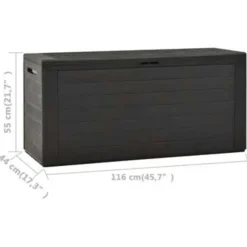 vidaXL - Opslagkist - Antraciet - Polypropyleen Clearance