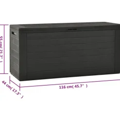 vidaXL - Opslagkist - Antraciet - Polypropyleen Clearance
