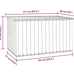 vidaXL - Opslagkist - Grijs - Staal - 171 x 99 x 93 cm Outlet