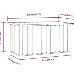 vidaXL - Opslagkist - Grijs - Staal - 129 x 67 x 65 cm New