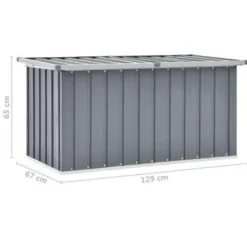 vidaXL - Opslagkist - Grijs - Staal - 129 x 67 x 65 cm New