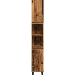 vidaXL - Oud hout Kolomkast met 2 deuren 2 vakken - Ijzer en hout - 30x30x190 cm