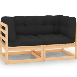 vidaXL - Palletbank - Antraciet - Grenenhout Sale