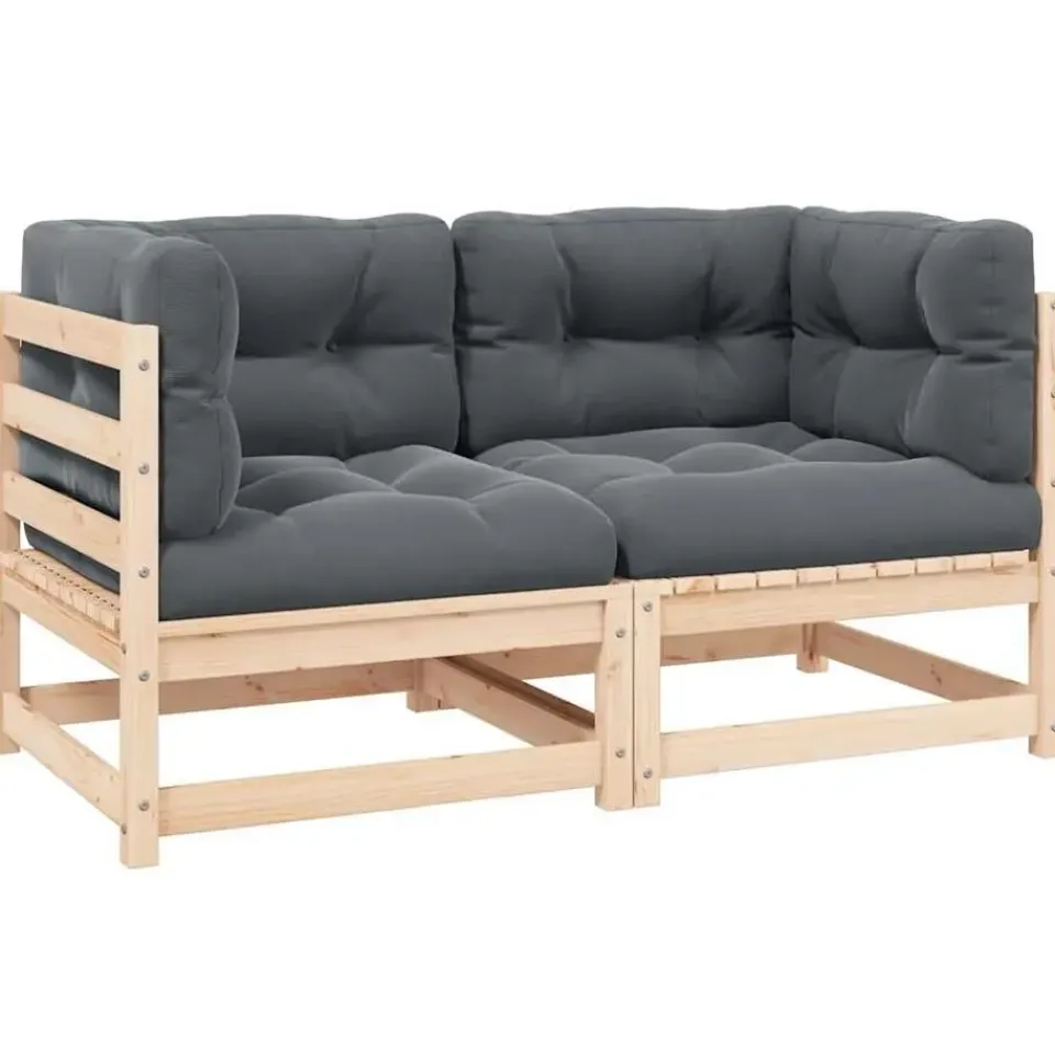 vidaXL - Palletbank - Antraciet - Grenenhout New