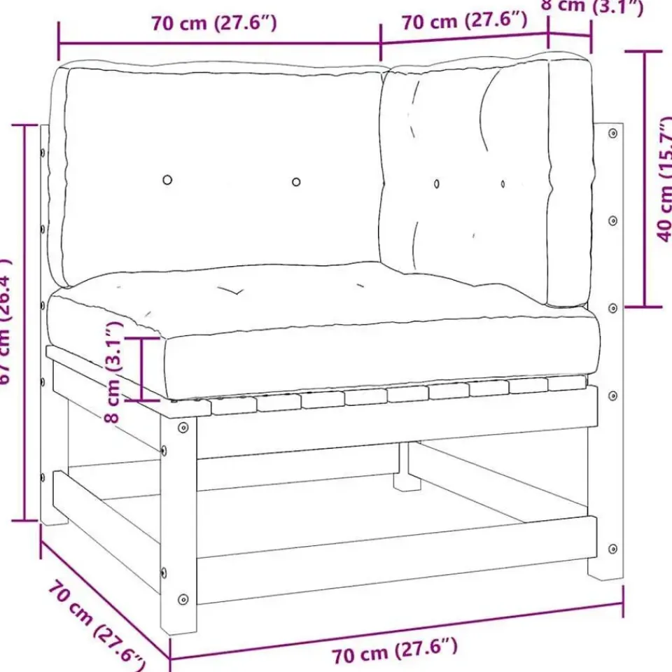 vidaXL - Palletbank - Antraciet - Grenenhout New