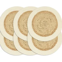 vidaXL - Placemat - Bruin - Katoen - 6 stuks