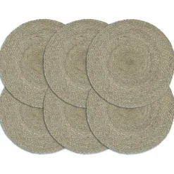 vidaXL - Placemat - Grijs - Jute - 6 stuks Online