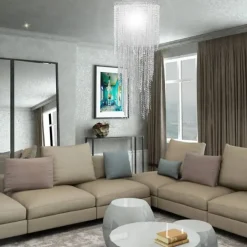 vidaXL - Plafondlamp - Transparent - Staal - 26 x 70 cm New