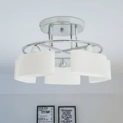 vidaXL - Plafondlamp - Wit - Glas Outlet
