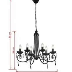 vidaXL - Plafondlamp - Zwart - Metaal - 55.5 x 46 cm Hot