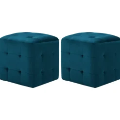 vidaXL - Poef - Blauw - Stof Clearance