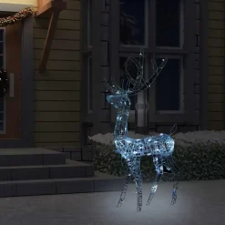 vidaXL - Rendier Kerstdecoratie - Koudwit - 70 x 41 x 120 cm