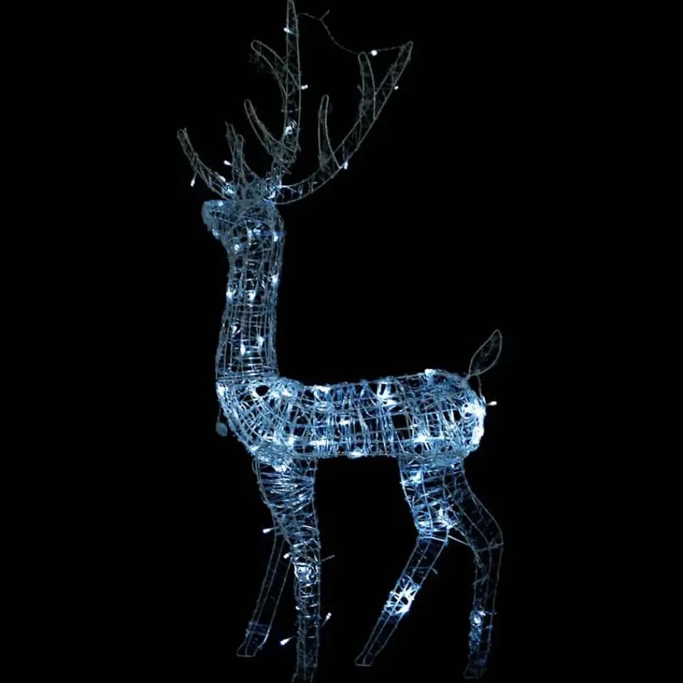 vidaXL - Rendier Kerstdecoratie - Koudwit - 70 x 41 x 120 cm