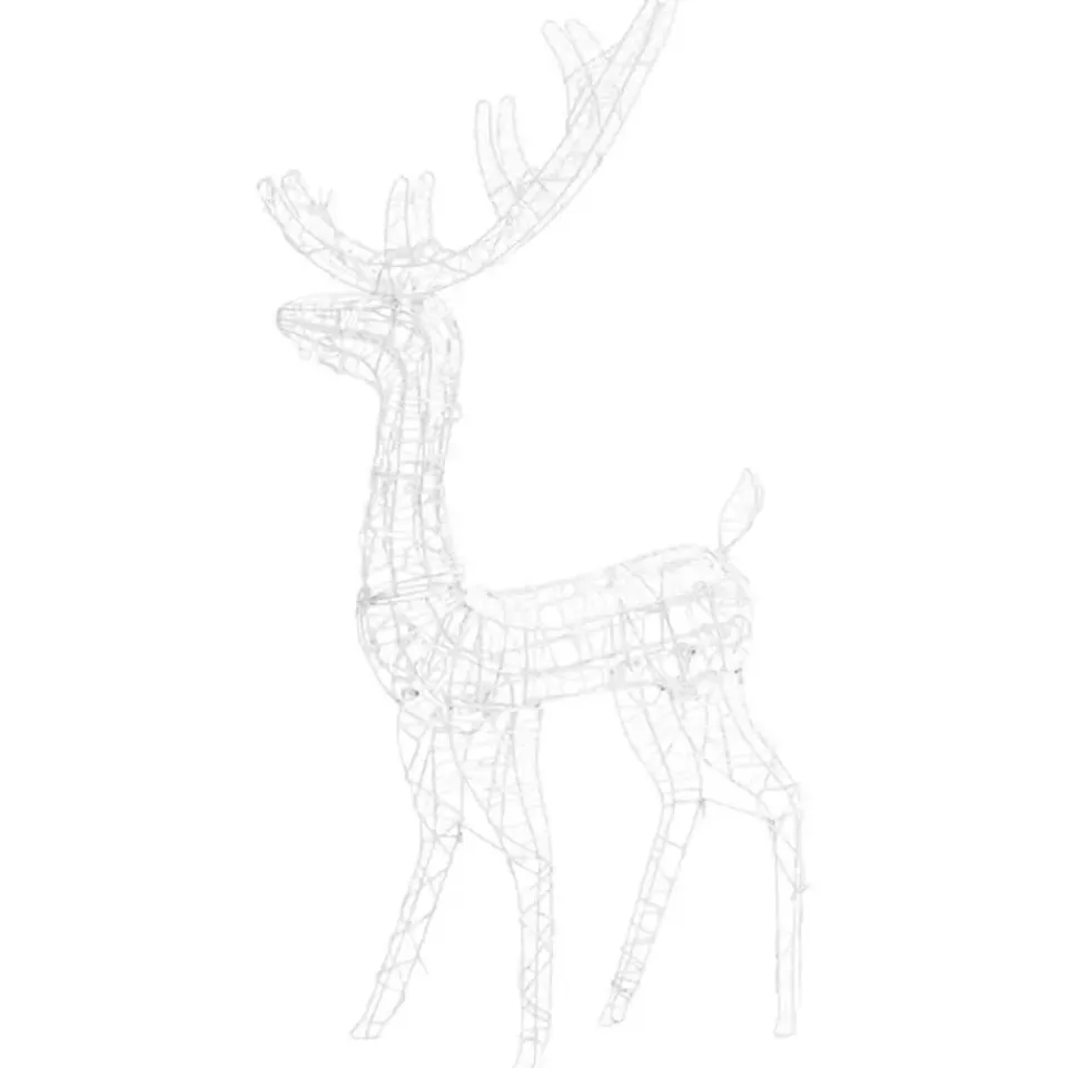 vidaXL - Rendier Kerstdecoratie - Koudwit - 70 x 41 x 120 cm