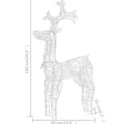 vidaXL - Rendier Kerstdecoratie - Warm white - 60 x 16 x 100 cm Best