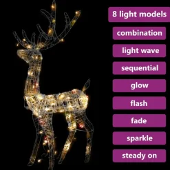 vidaXL - Rendier Kerstdecoratie - Multicolour - 70 x 41 x 120 cm Online