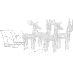 vidaXL - Rendieren En Slee Kerstversiering - Warmwit - 43 x 11 x 55 cm (4 stuks) Sale